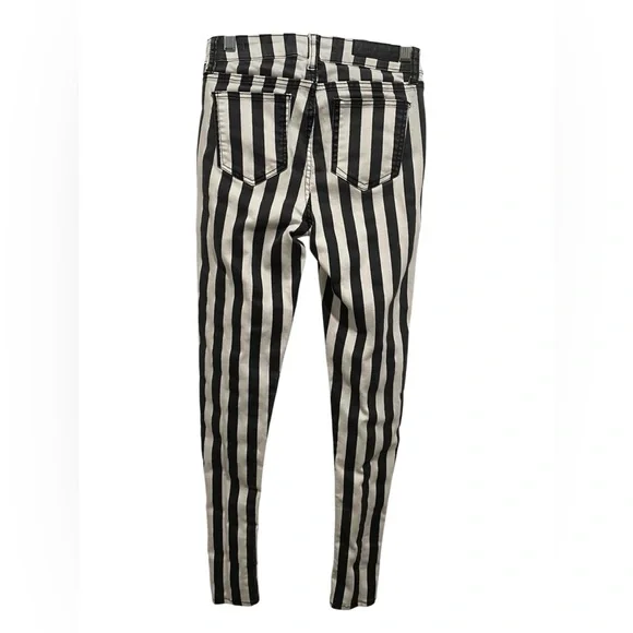Blackheart Black & White Stripe Zippered Stingerette Jeans Juniors Size 1 GUC - Picture 5 of 12